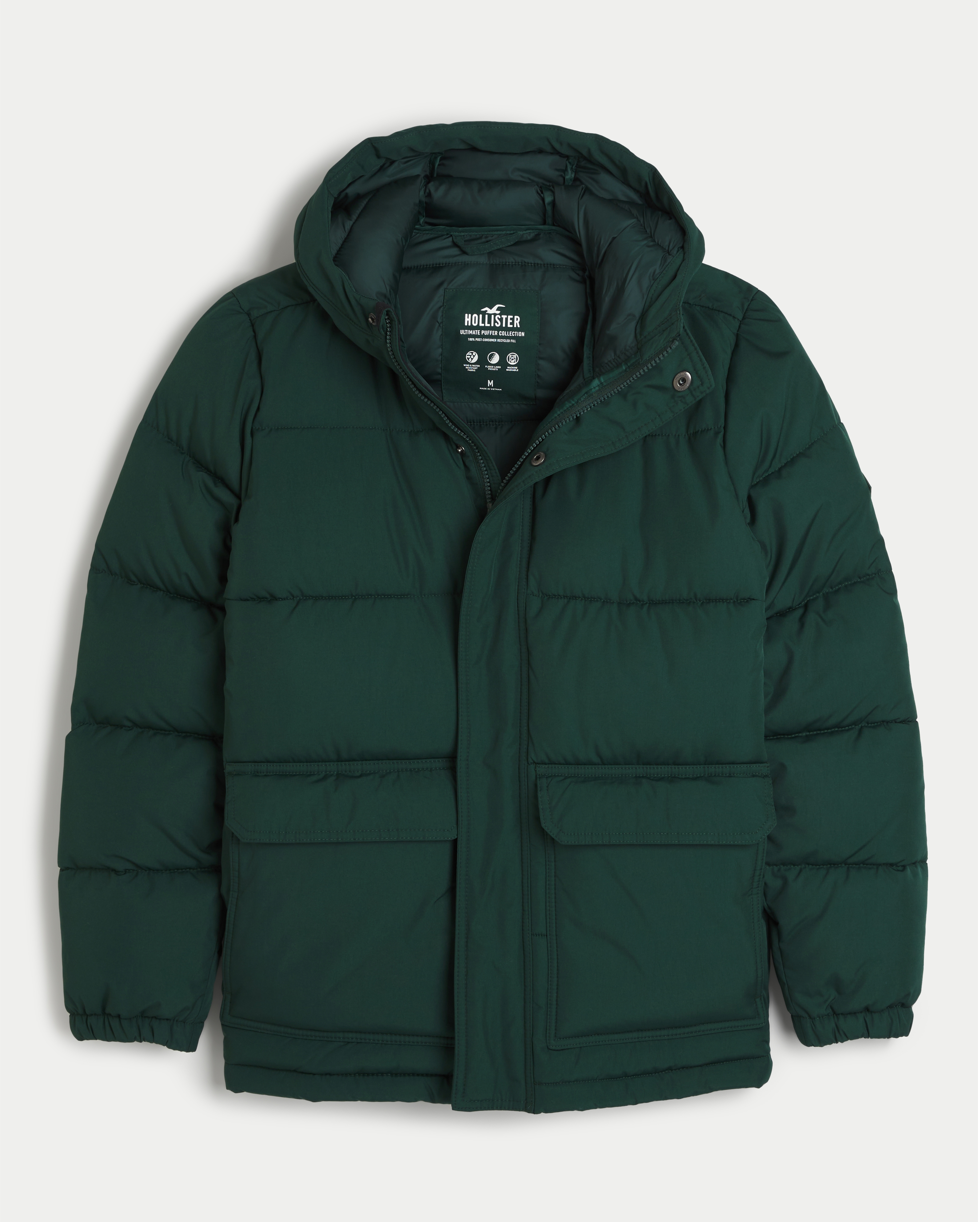 Hollister lightweight down puffer jacket hotsell