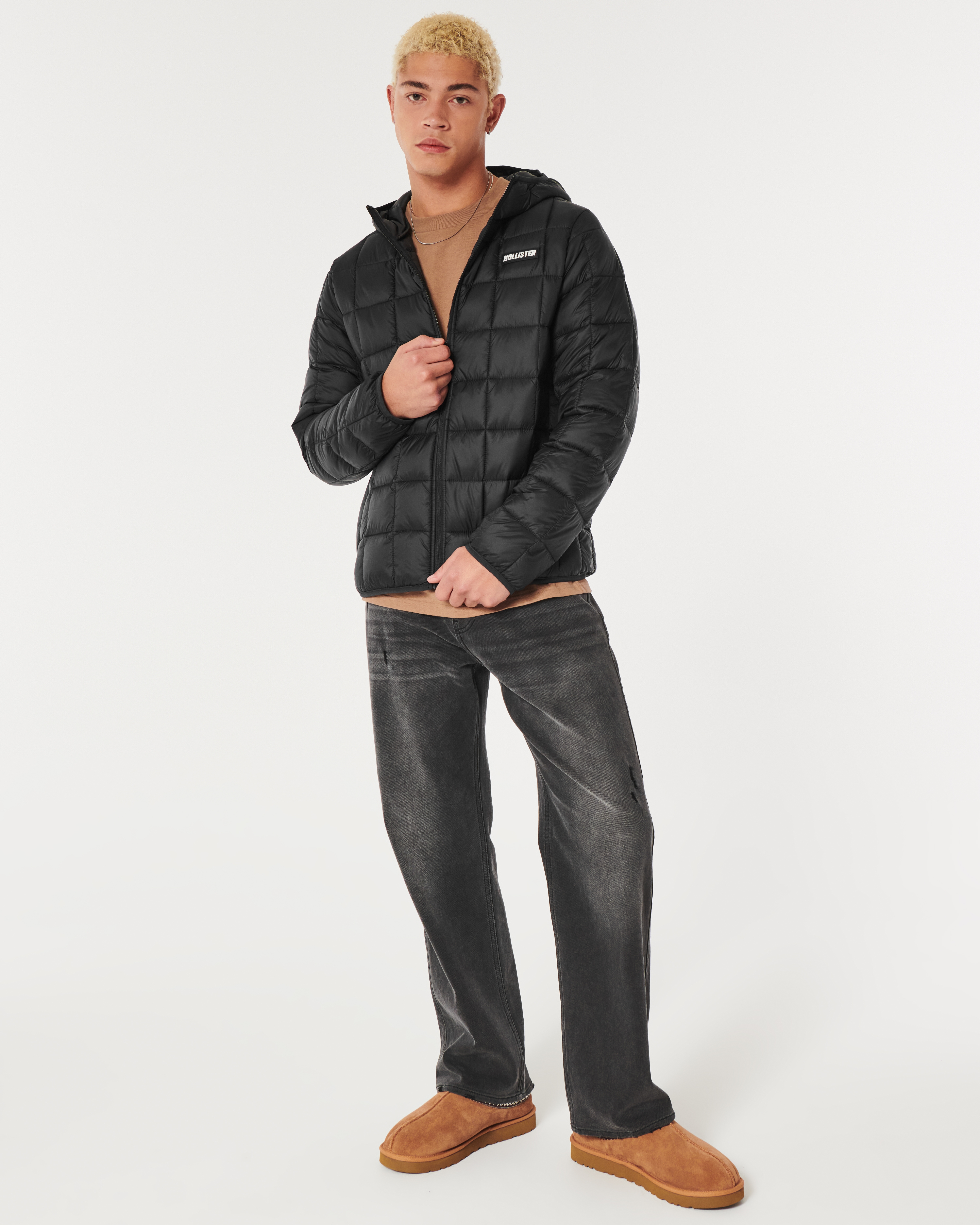 Hollister puffer jacket clearance men