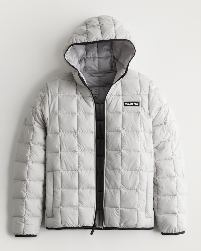 White puffer jacket hollister sale