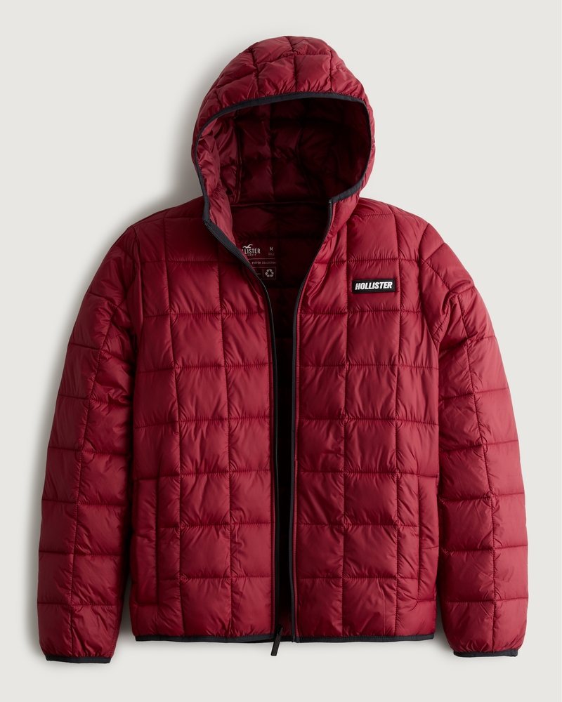 Men s Ultimate Puffer Jacket in Burgundy Size XS from Hollister