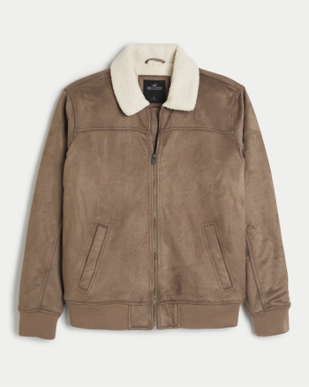 Hollister sherpa cheap lined bomber jacket