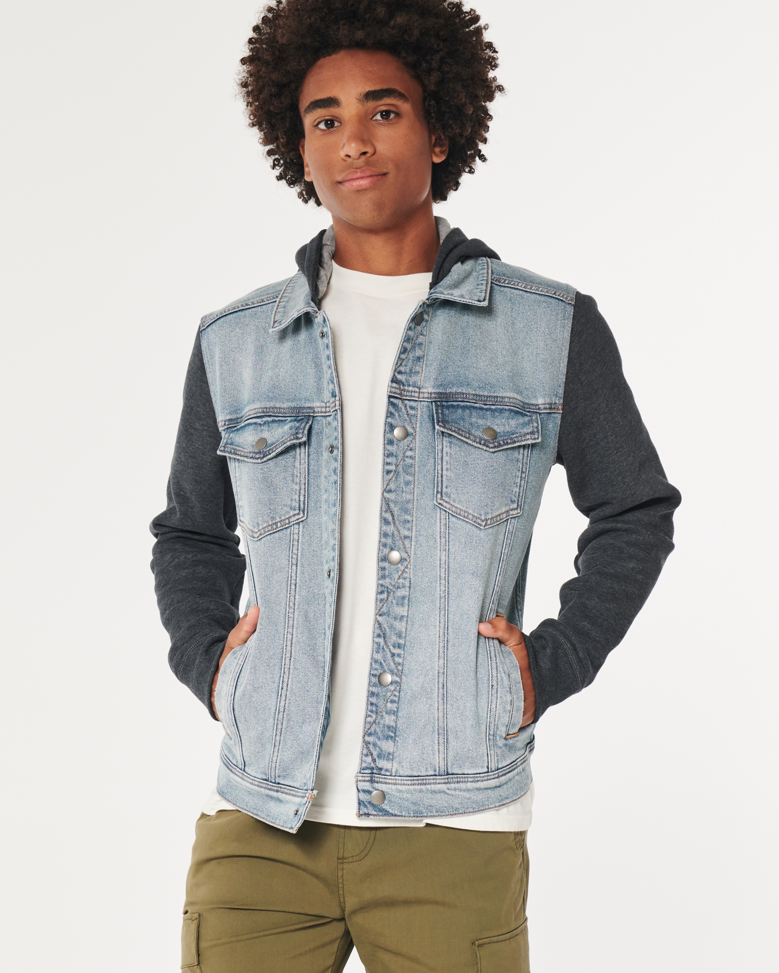 Men's Denim Hoodie Jacket, Men's Jackets & Coats
