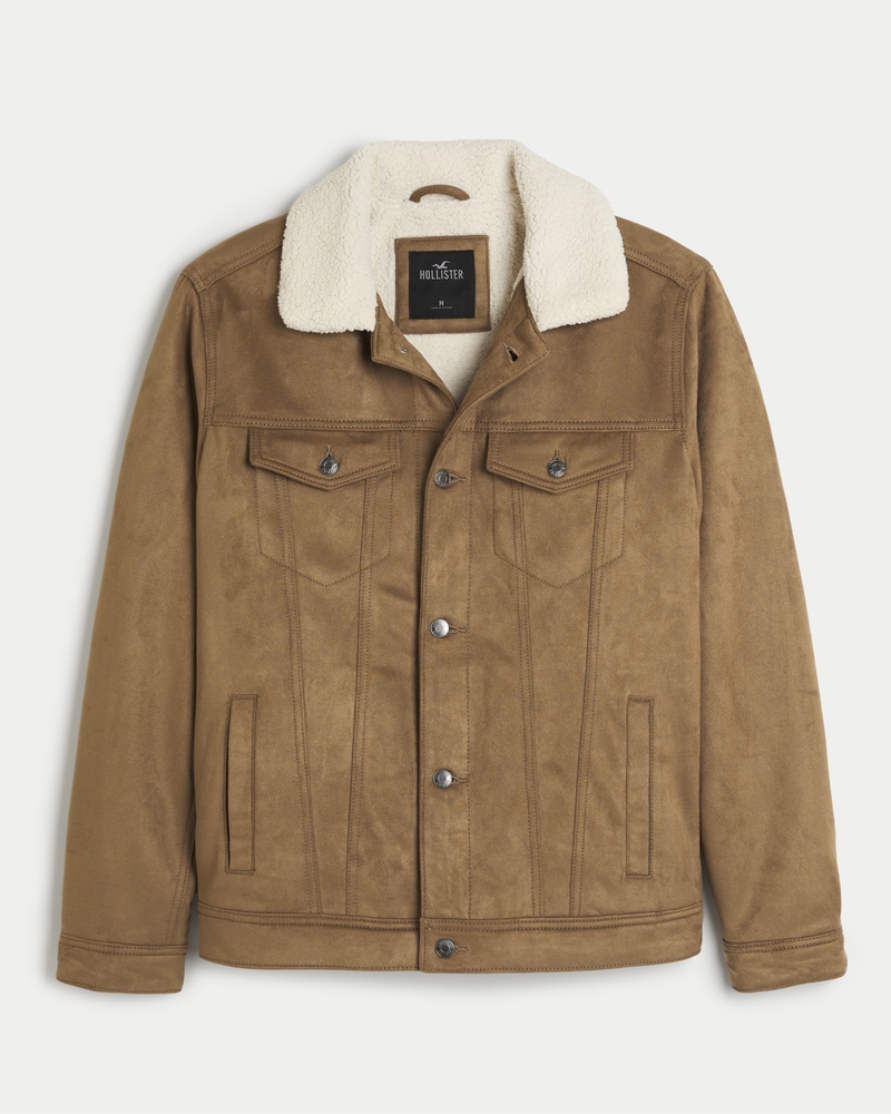 Suede sherpa sale trucker jacket