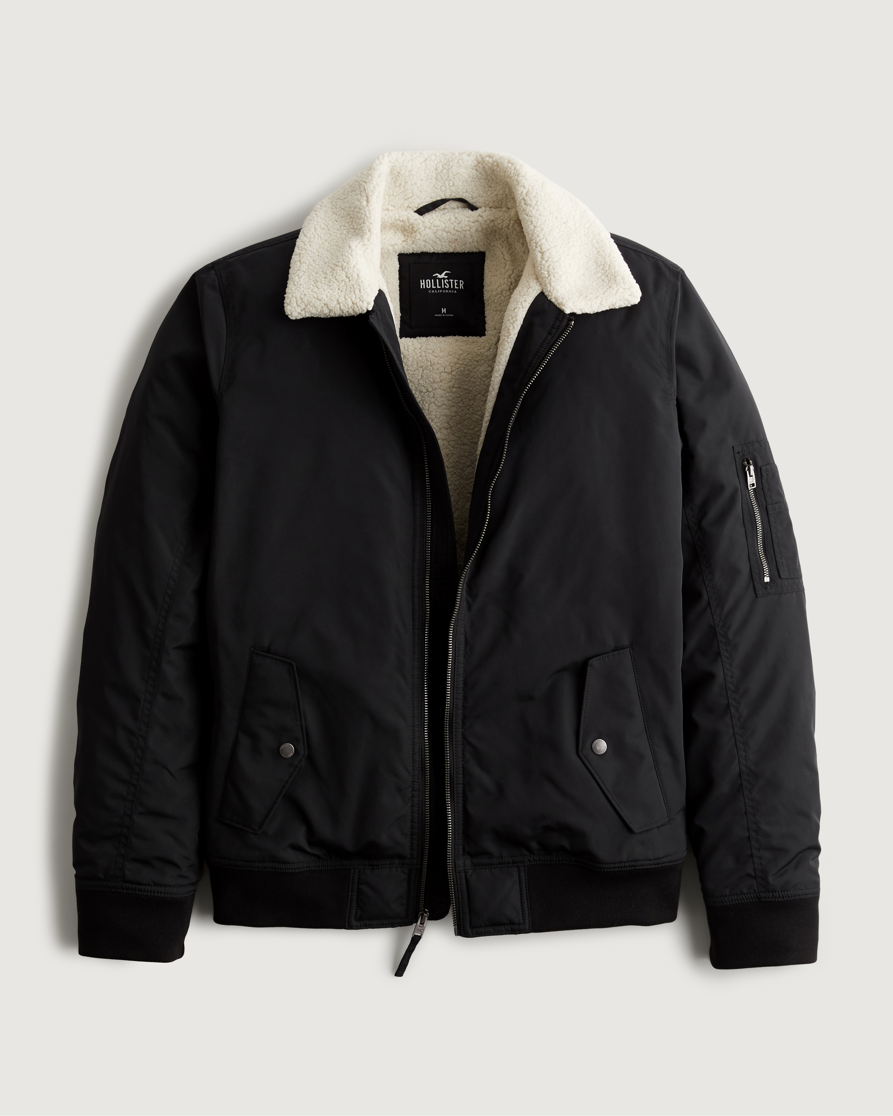 Hollister sherpa lined store bomber jacket