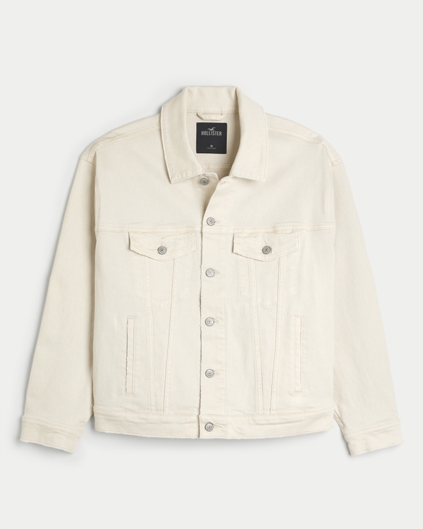 Hollister white store jean jacket