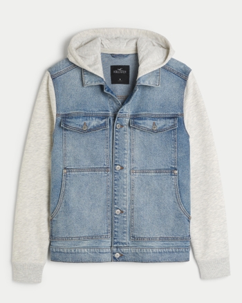 Jean coat with hoodie new arrivals