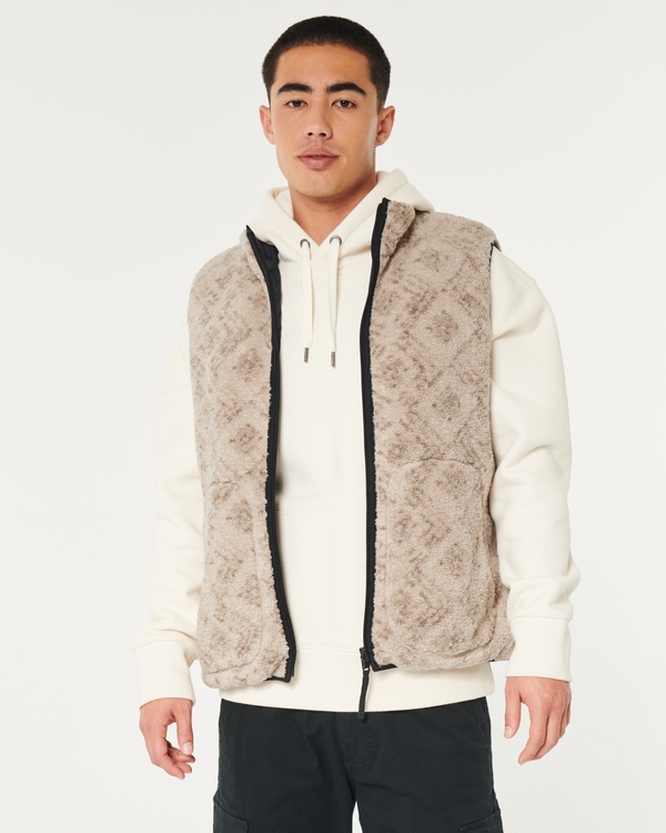 Reversible Faux Shearling Puffer Vest