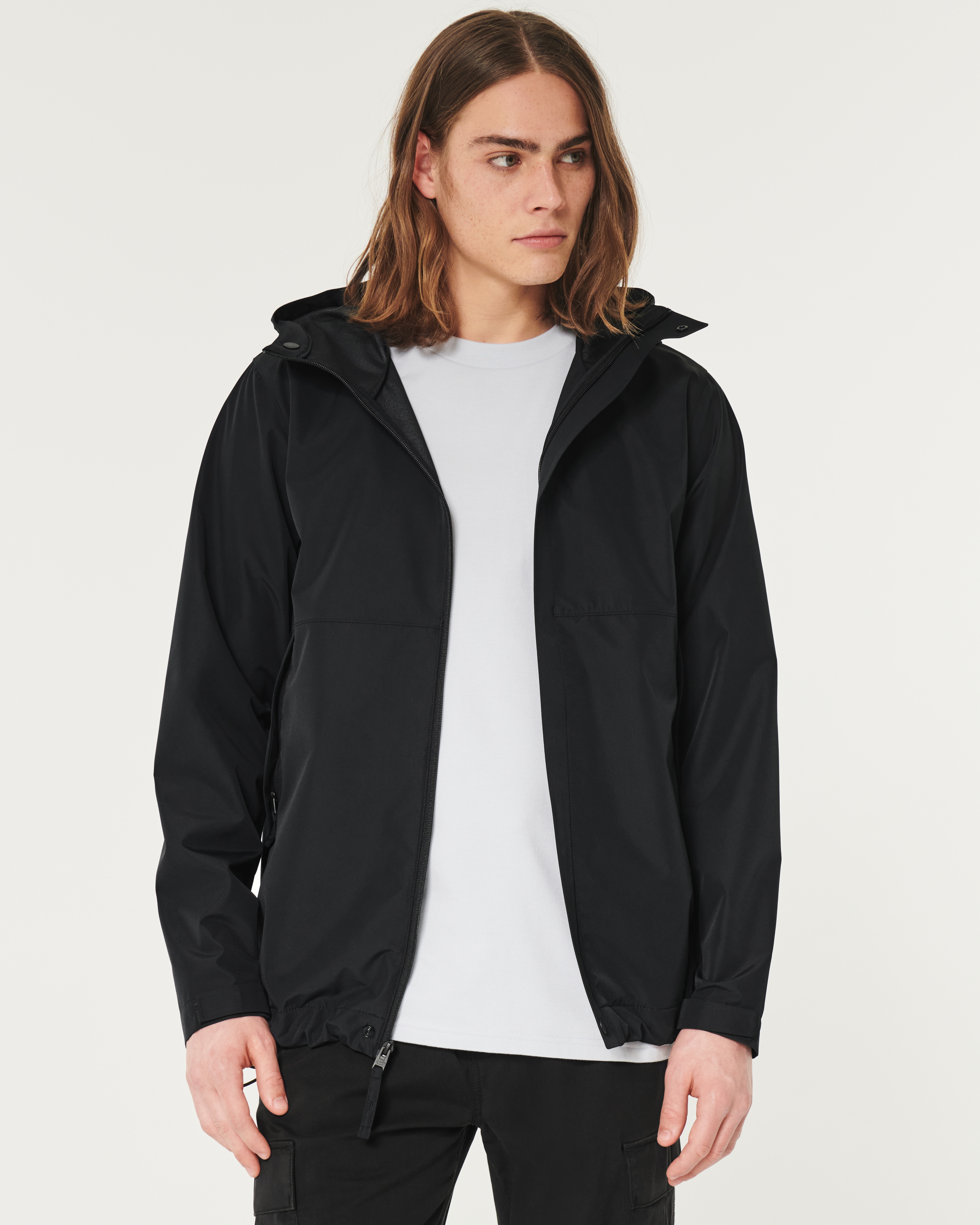 Hollister all weather jacket black online