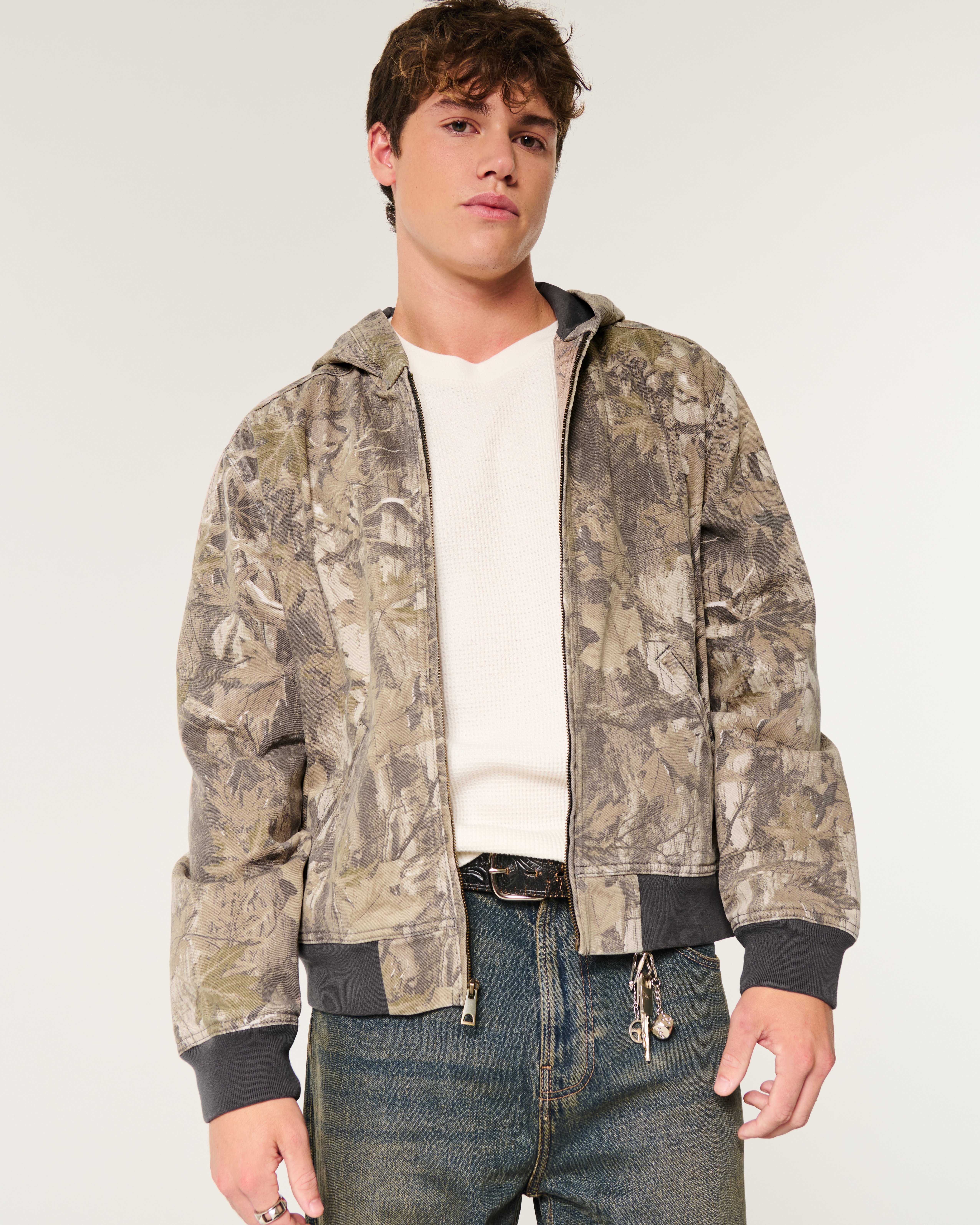 Fashion hollister white camo jacket