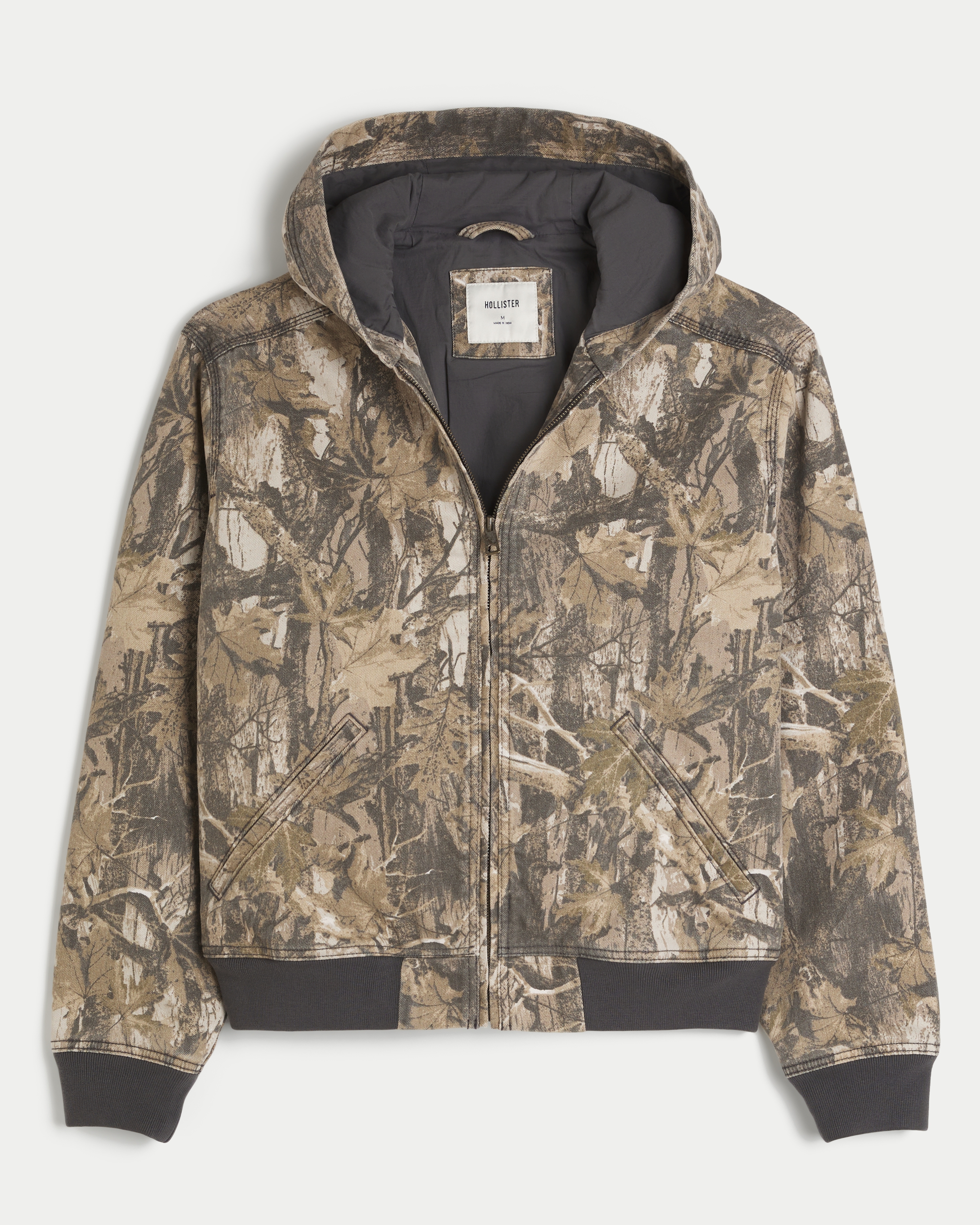 Camouflage hooded jacket hotsell