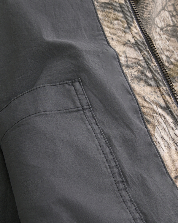 Hooded Camo Zip-Up Jacket