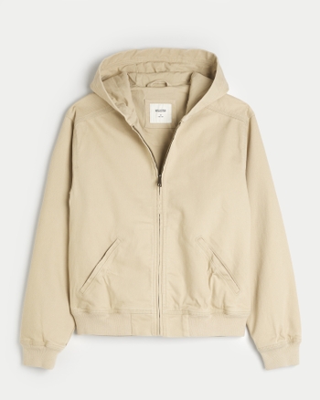 Hollack Sudadera con cremallera en piel de vaca Marrón/Blanco