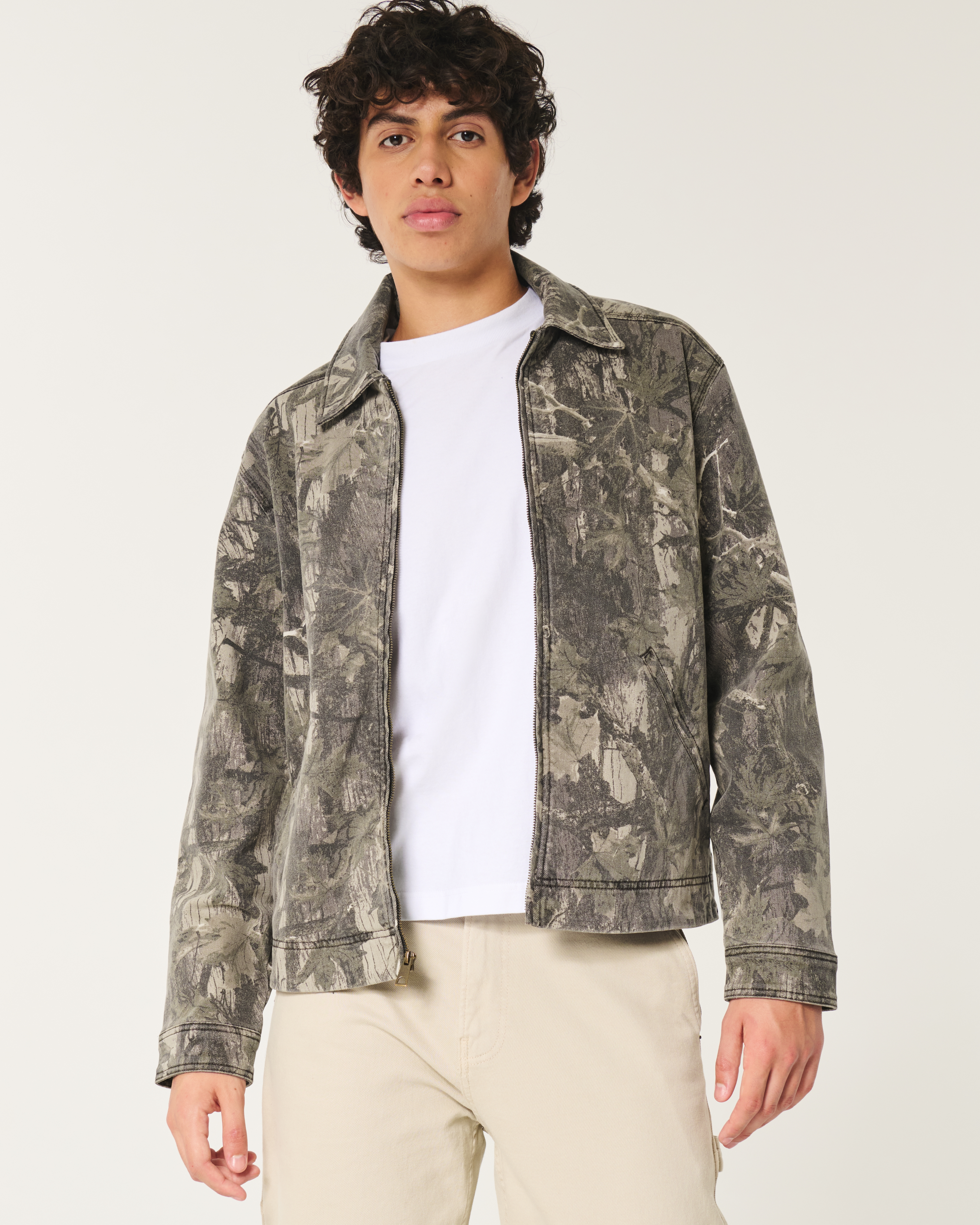 Hollister camo coat hotsell