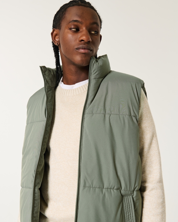 Men's Reversible Corduroy Puffer Vest | Men's Clearance