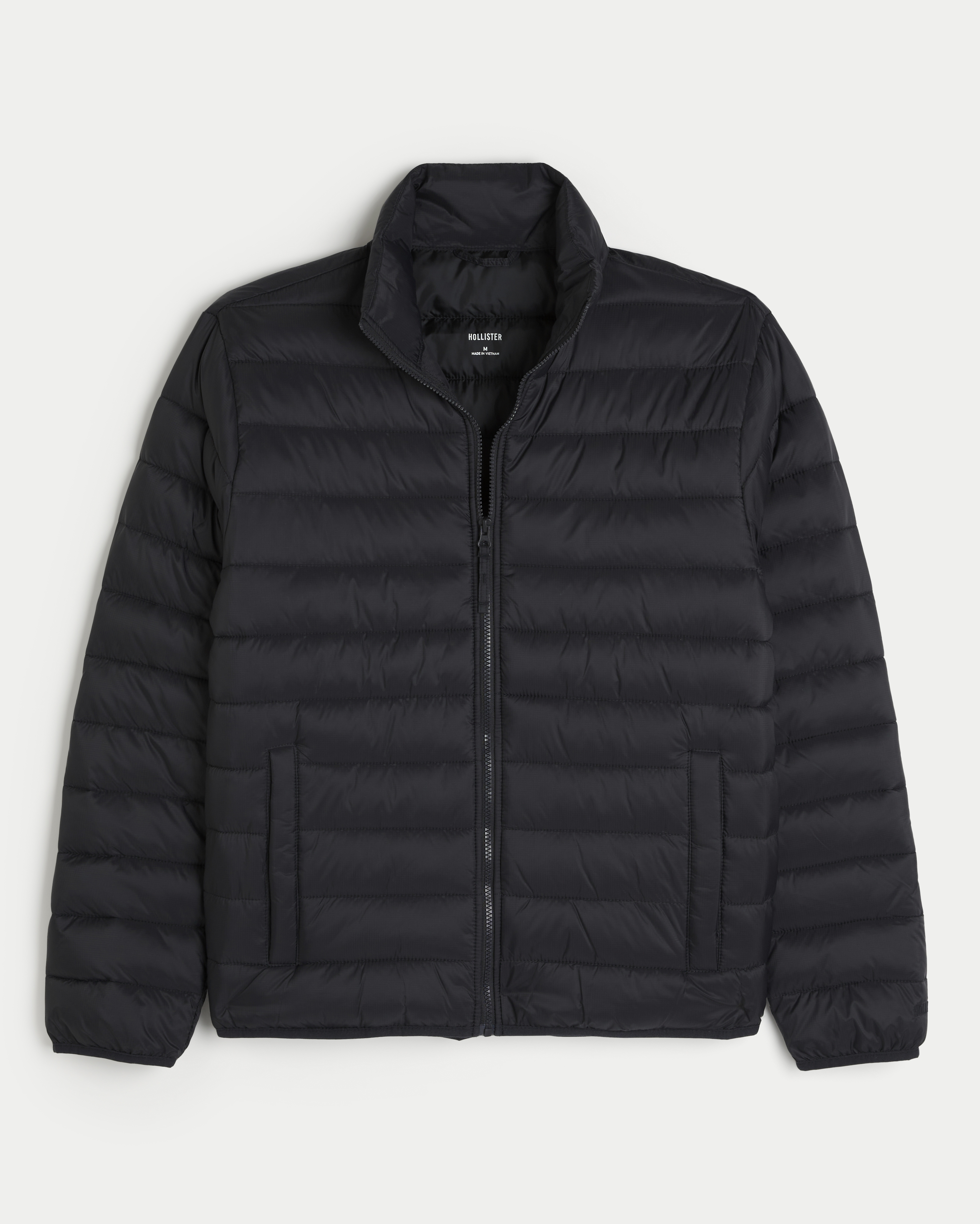 Hooded puffer jacket hollister best sale