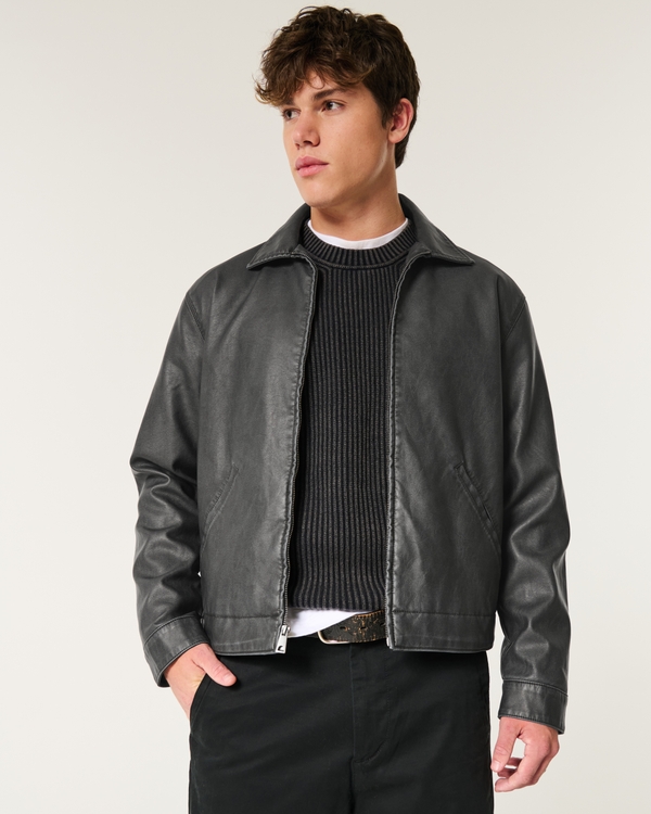 Vegan Leather Jacket, Black