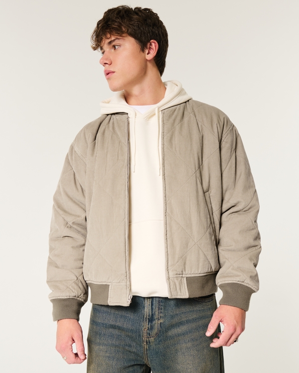 Corduroy Bomber Jacket, Tan