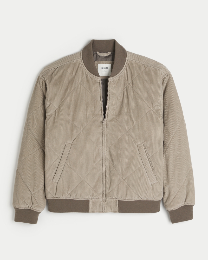 Men s Corduroy Bomber Jacket in Tan Size L from Hollister