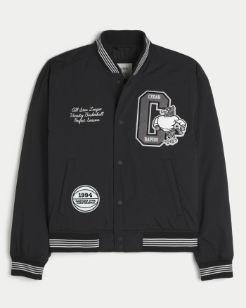 Men s Varsity Graphic Bomber Jacket Men s Jackets Coats HollisterCo