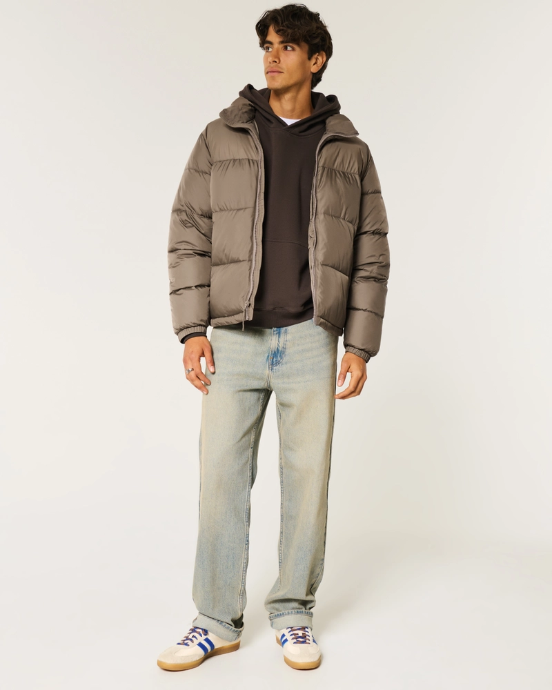 Boxy Mock-Neck Puffer Jacket