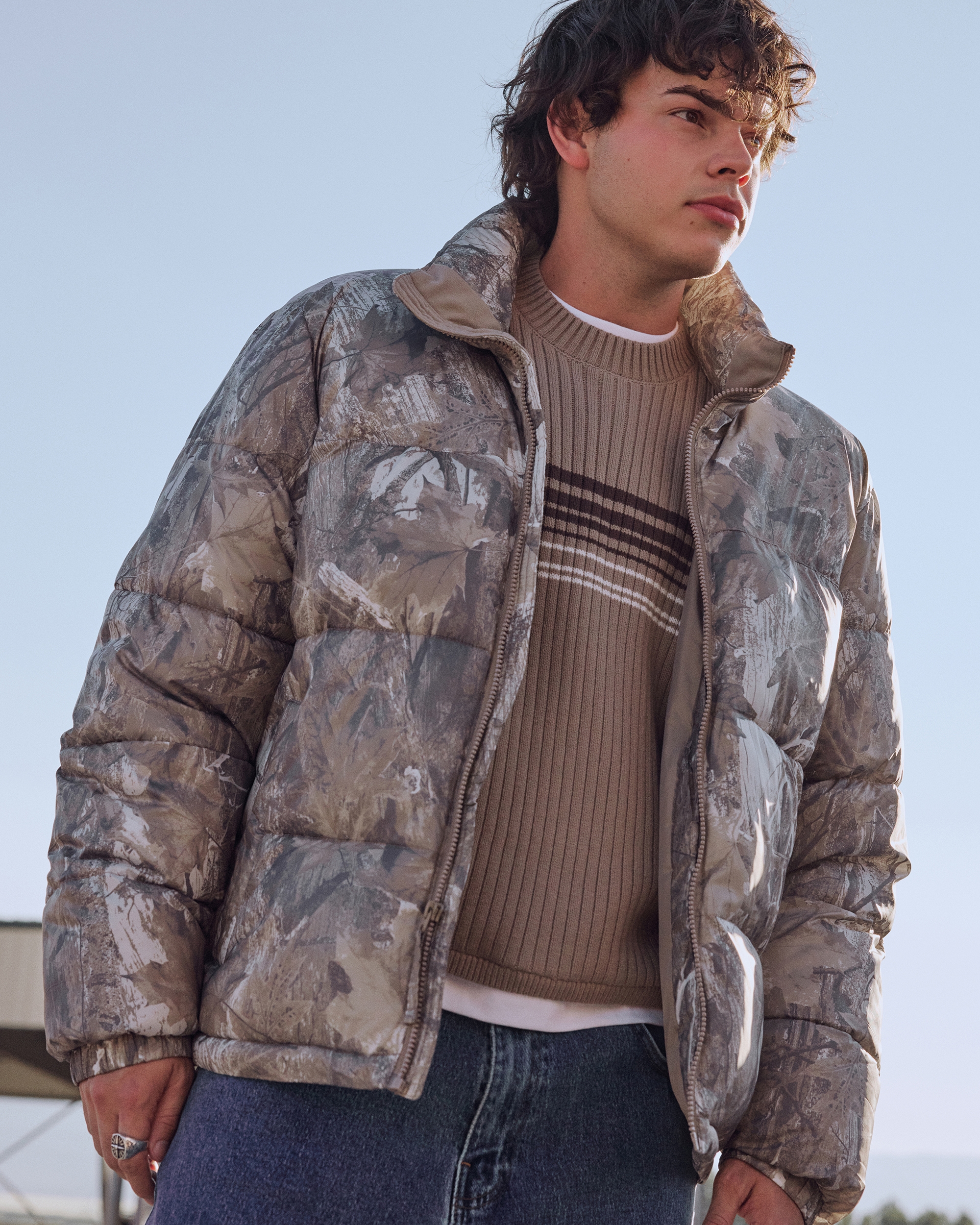 ジャケット・アウター CUP AND CONE Puff Jacket 2024 Hollister Boxy Camo Zip-Up Puffer Jacket | Liberty Center