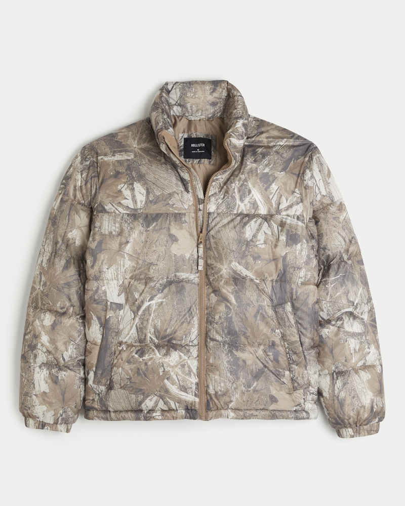 Hollister camo puffer jacket on sale