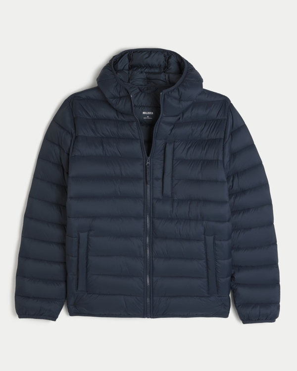 Hooded Puffer Jacket, Navy