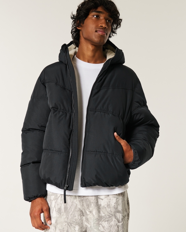 Hollister black parka online