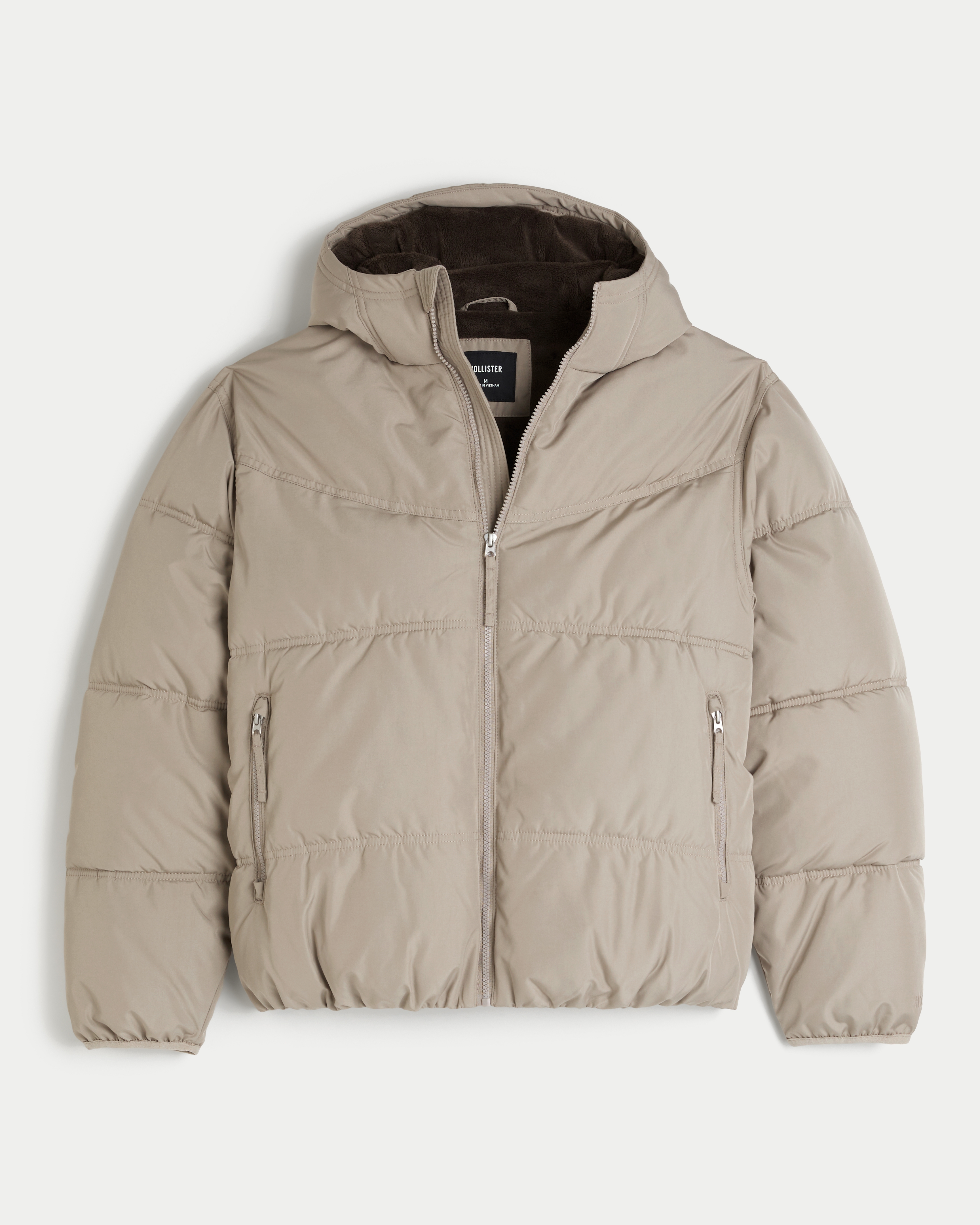 Hollister selling tan fuzzy puffer jacket