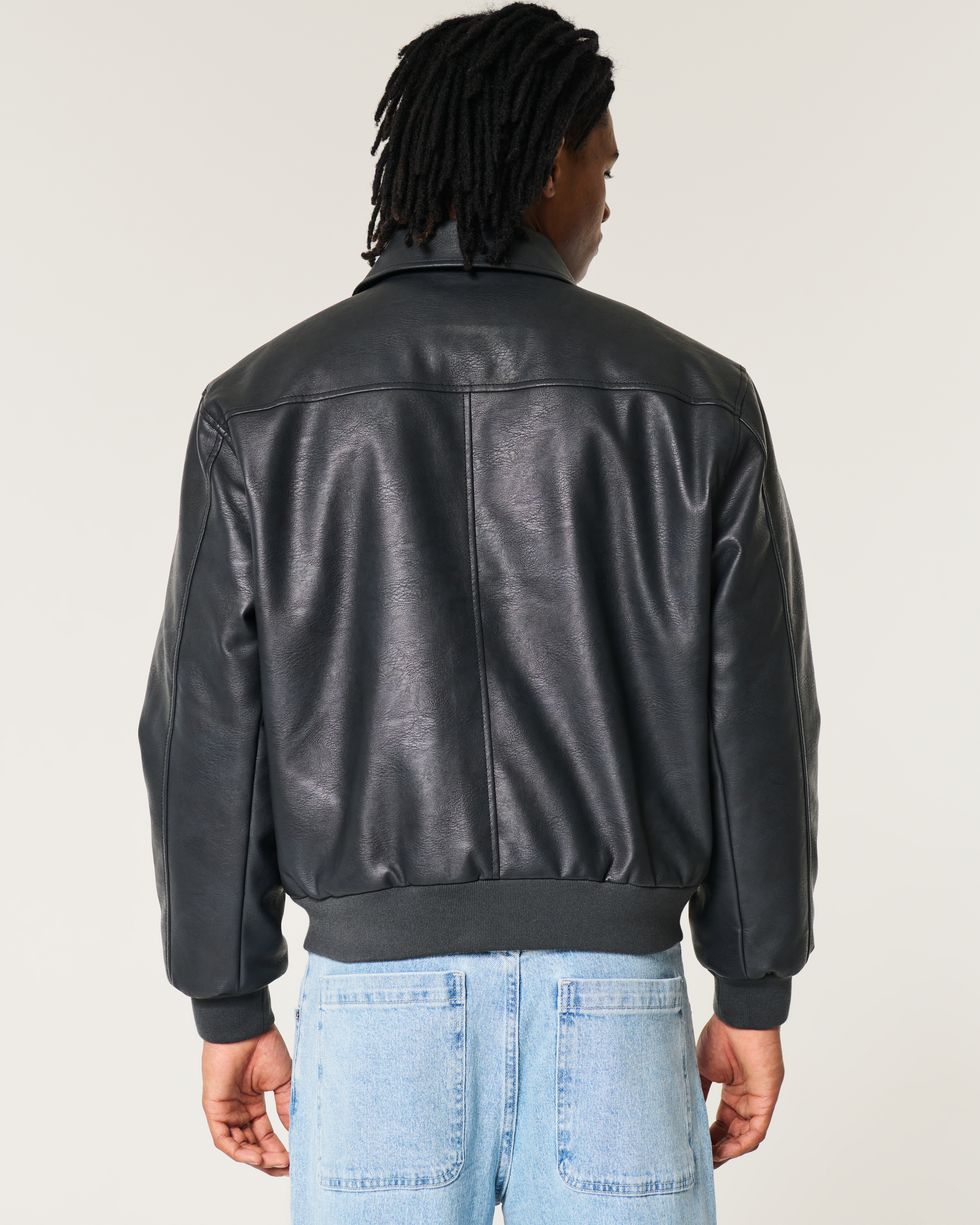 Vegan Leather Bomber Jacket