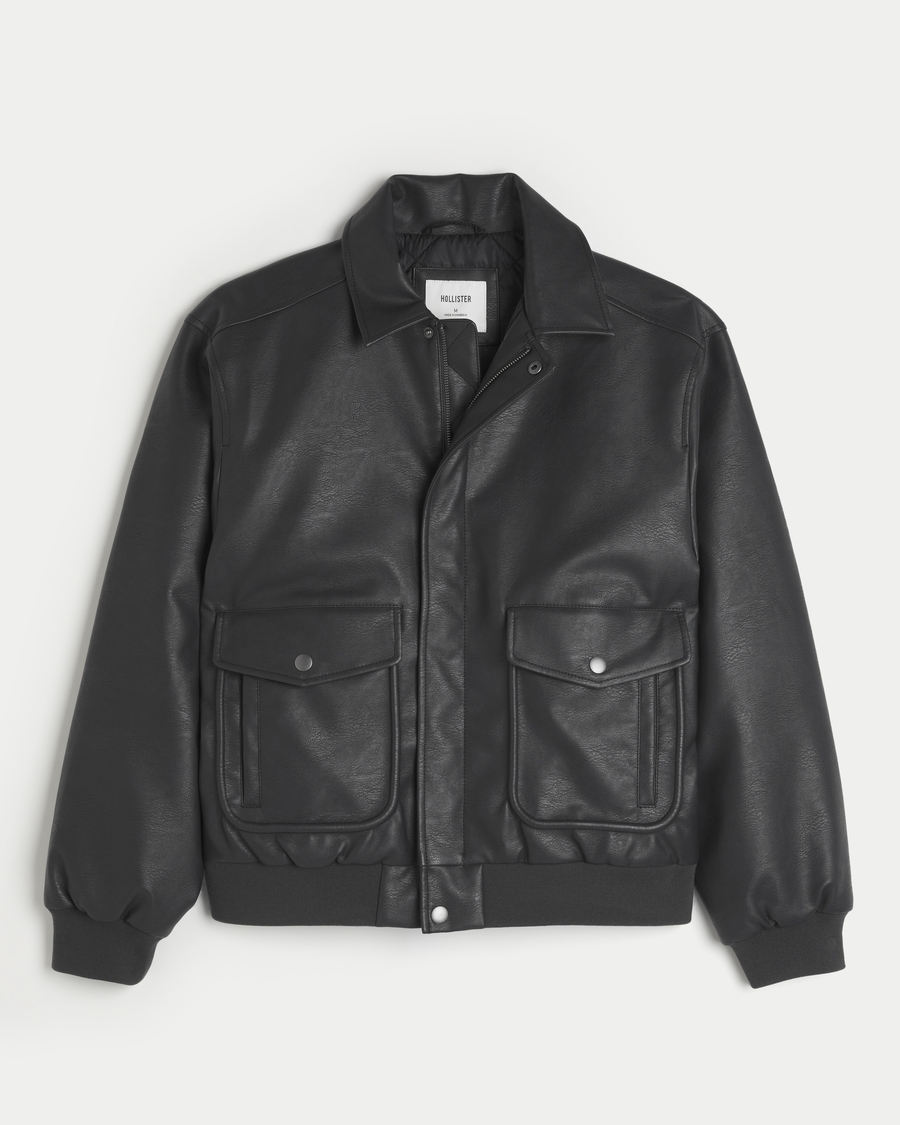 Vegan Leather Bomber Jacket