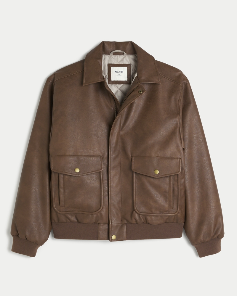 Hollister brown jacket on sale