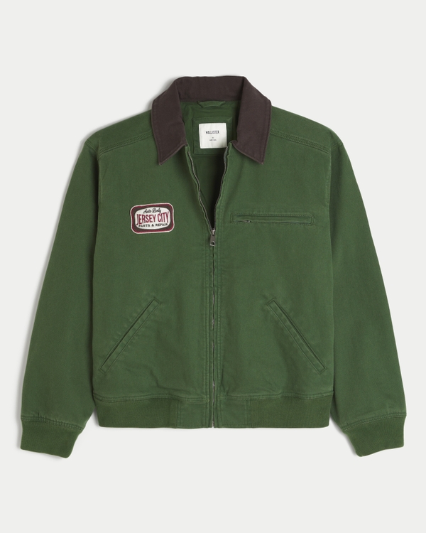 Zip-Up Workwear Jacket, Dark Green