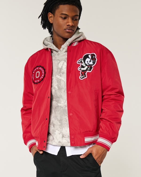 Ohio State Buckeyes Graphic Bomber Jacket, Scarlet