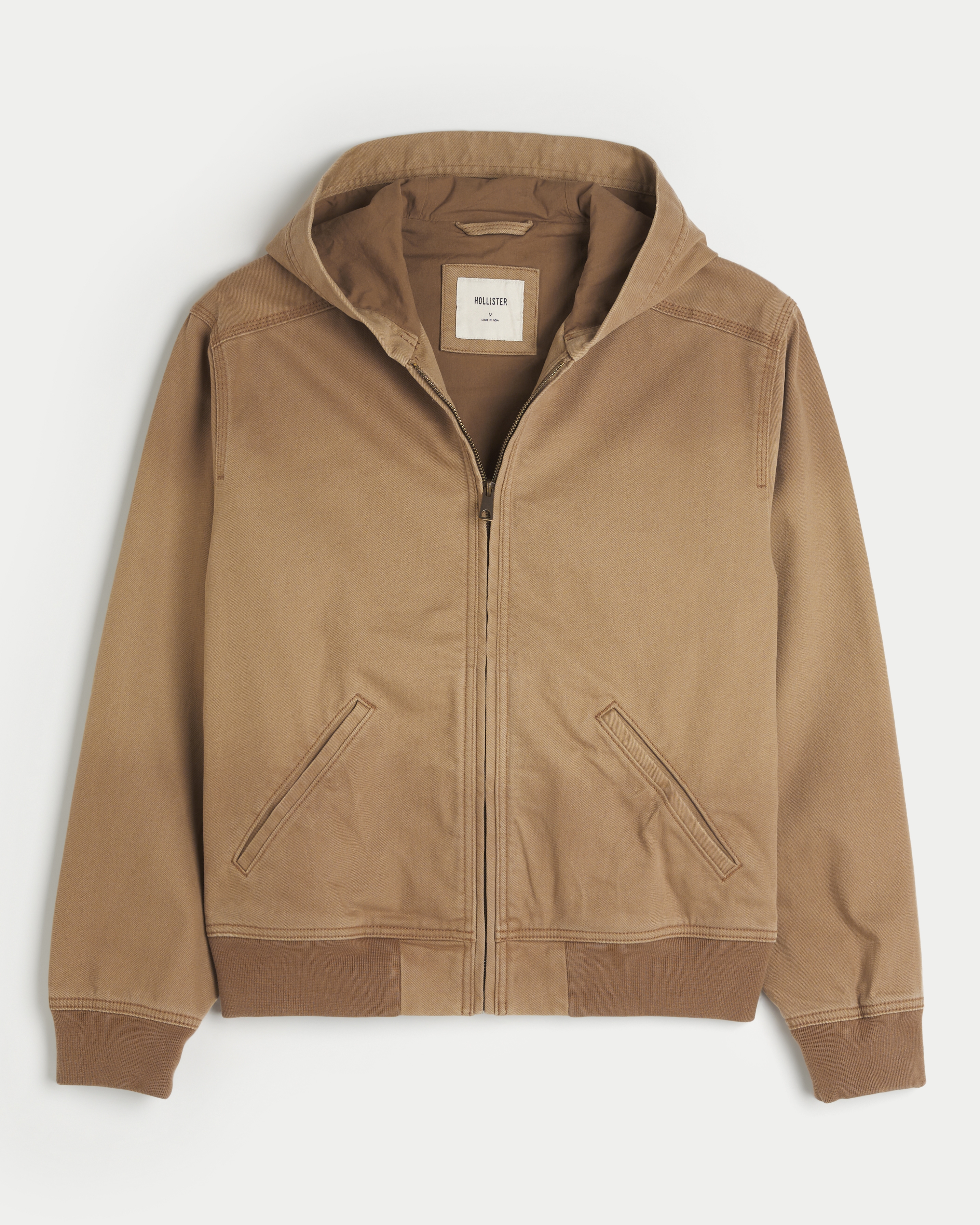 Hollister brown jacket on sale