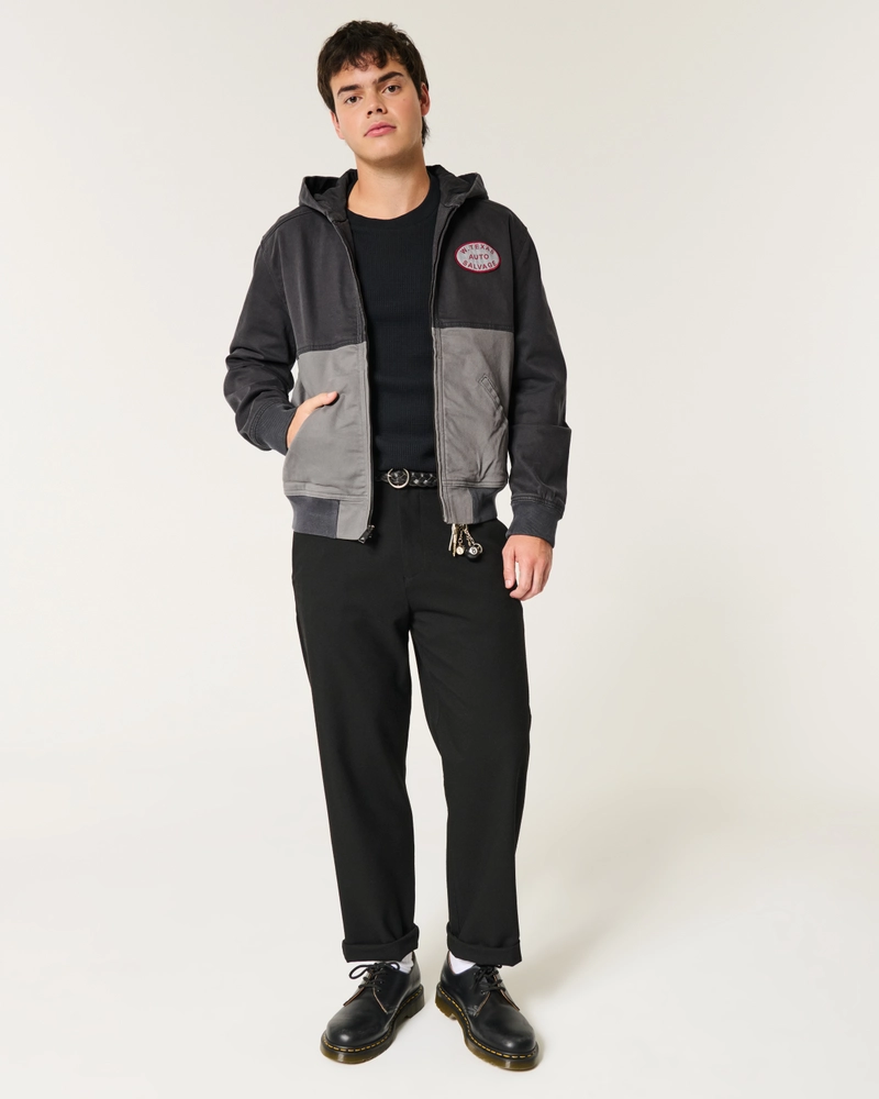 Hooded Zip-Up Workwear Jacket
