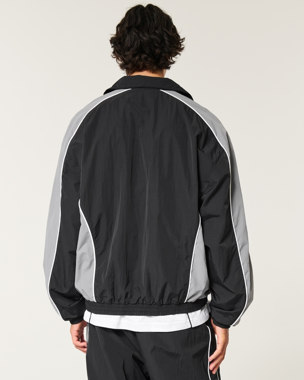 Zip-Up Windbreaker Jacket, Black view 2
