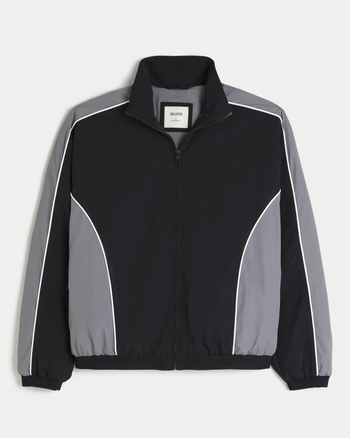 Hollister red and black windbreaker discount
