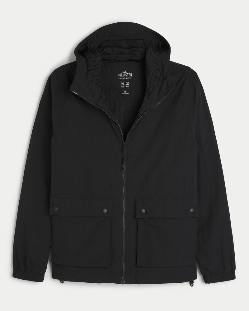 HOLLISTER THE ALL-WEATHER JACKET COAT BLACK MENS SIZE S,M,XL