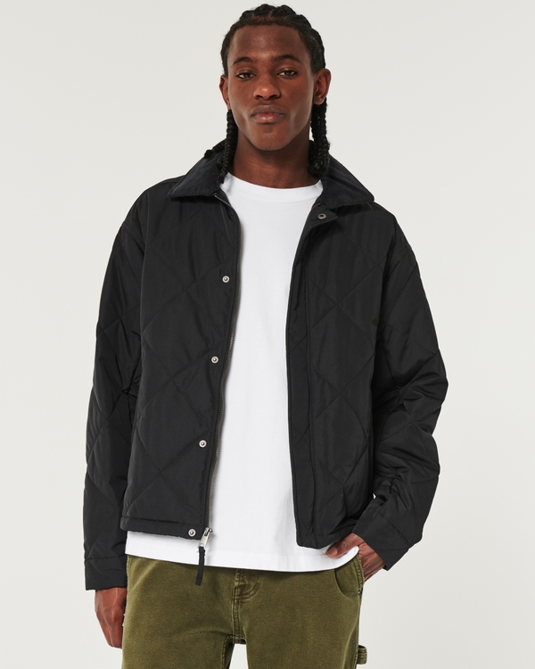 Quilted Workwear Jacket, Black
