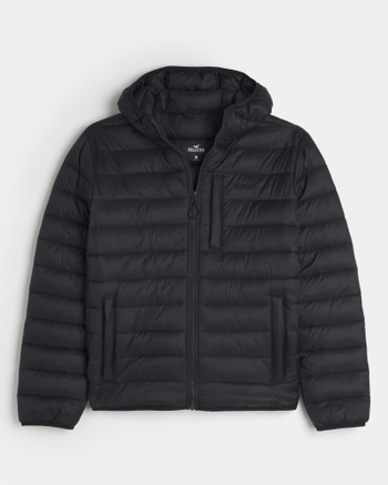 Hollister recycled fill hooded puffer jacket clearance