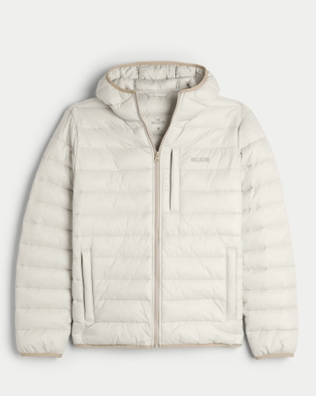 Hollister recycled fill hooded puffer jacket 2025