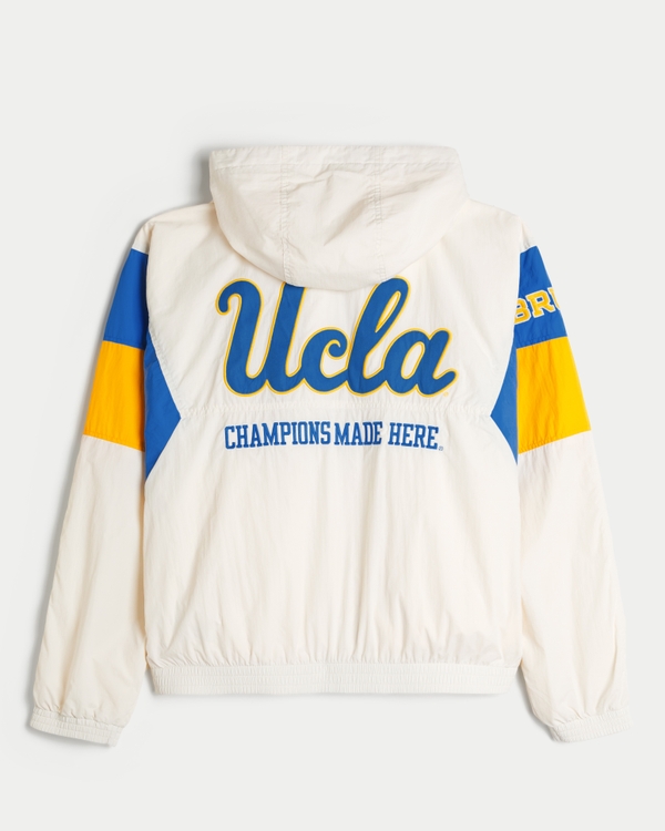 UCLA Bruins Graphic Hooded Windbreaker Jacket, Off White view 1