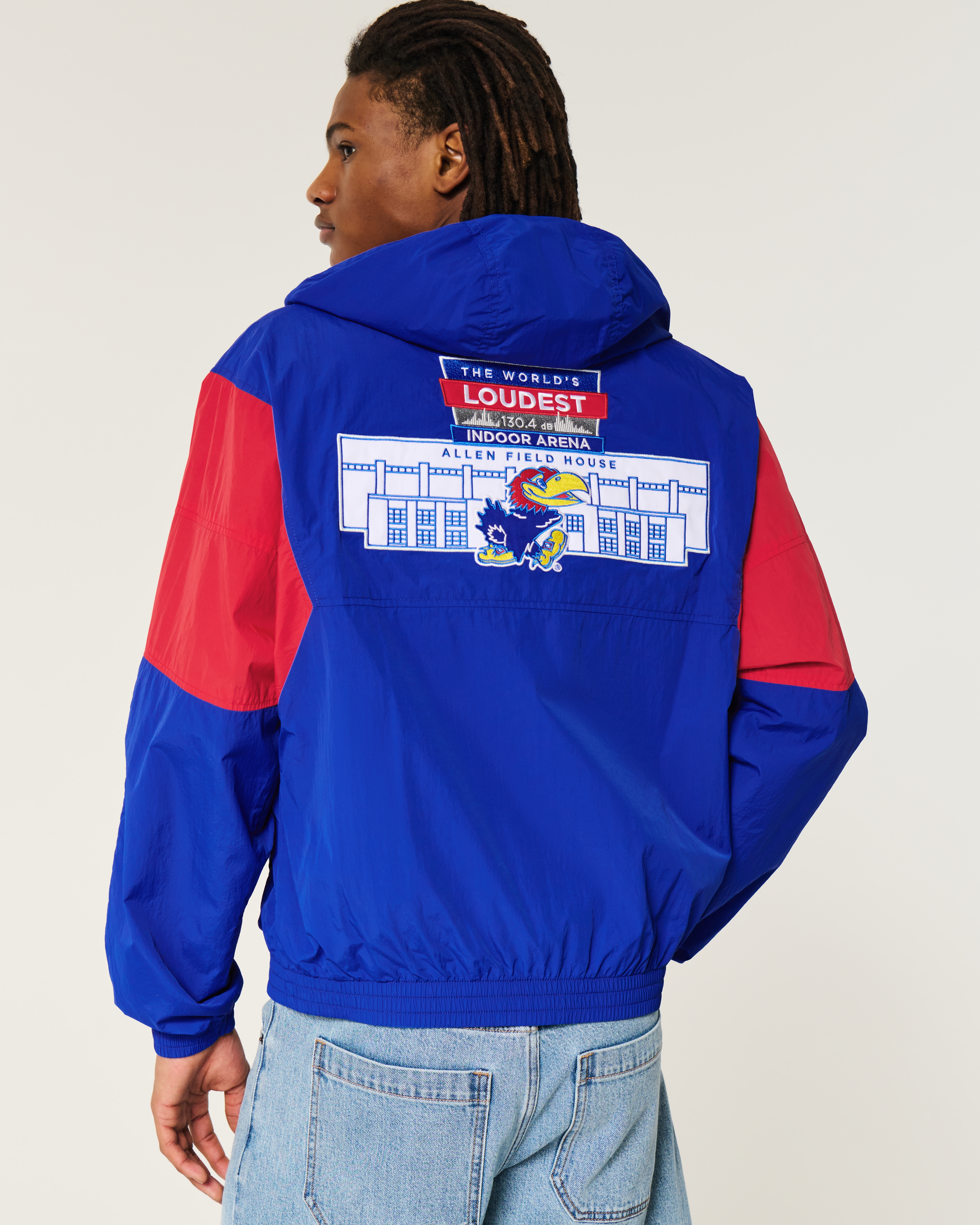University of Kansas Jayhawks Graphic Hooded Windbreaker Jacket