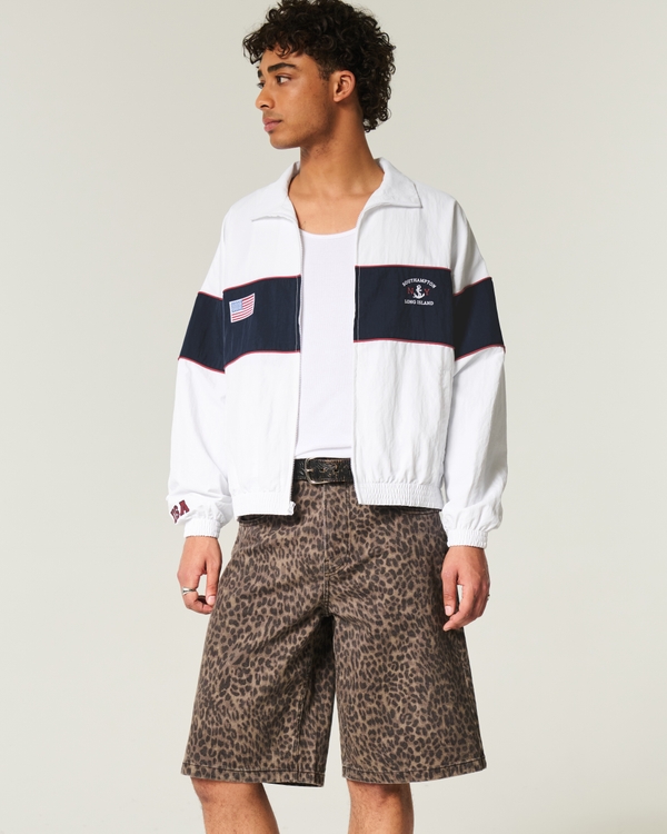 Southampton NY Graphic Zip-Up Jacket, White view 1