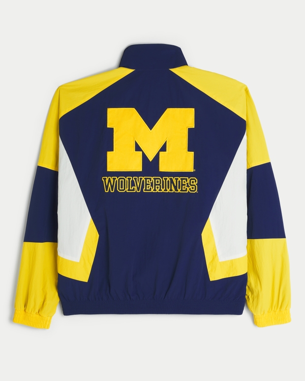 University of Michigan Wolverines Graphic Windbreaker Jacket, Navy view 1