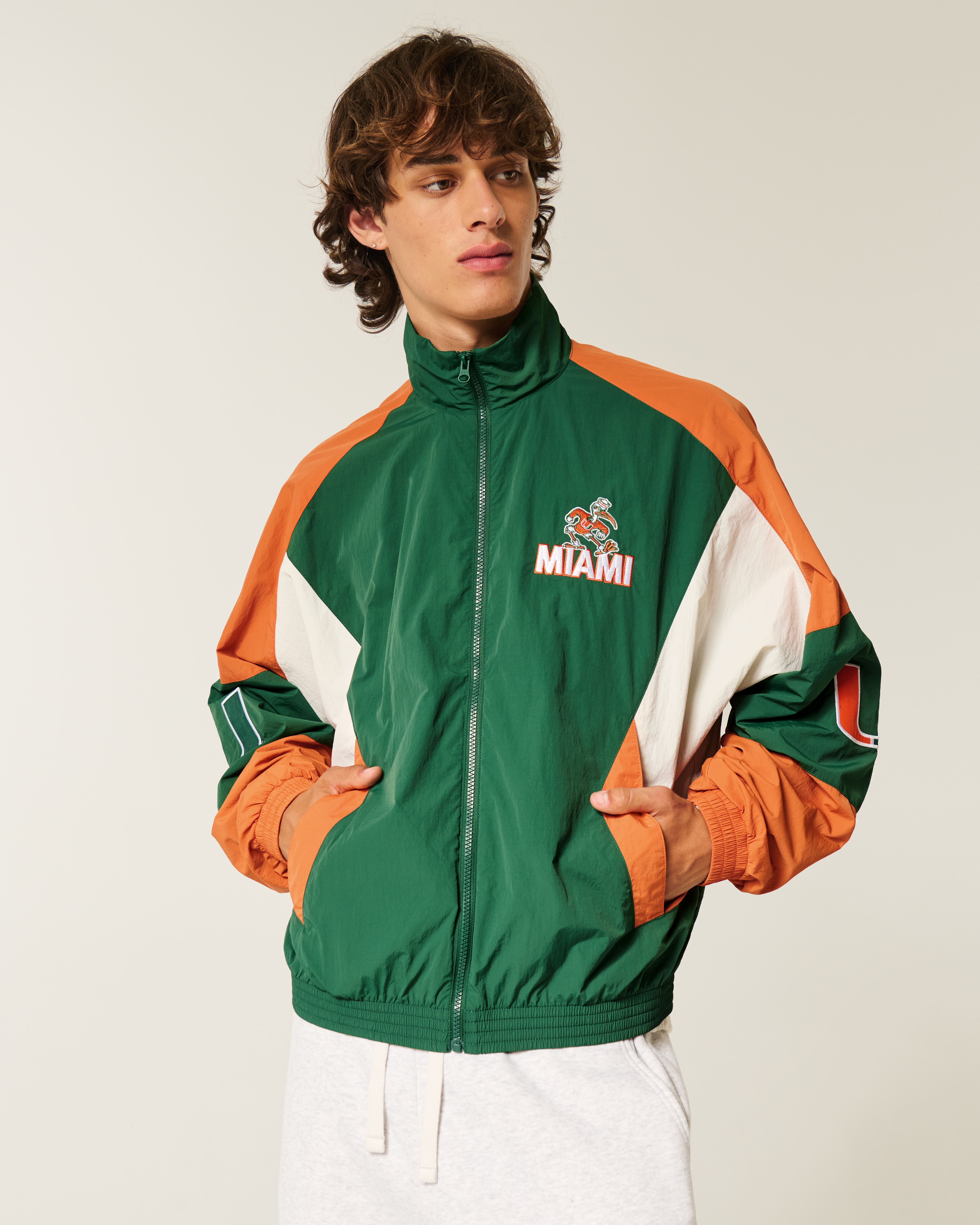 University of Miami Hurricanes Graphic Windbreaker Jacket