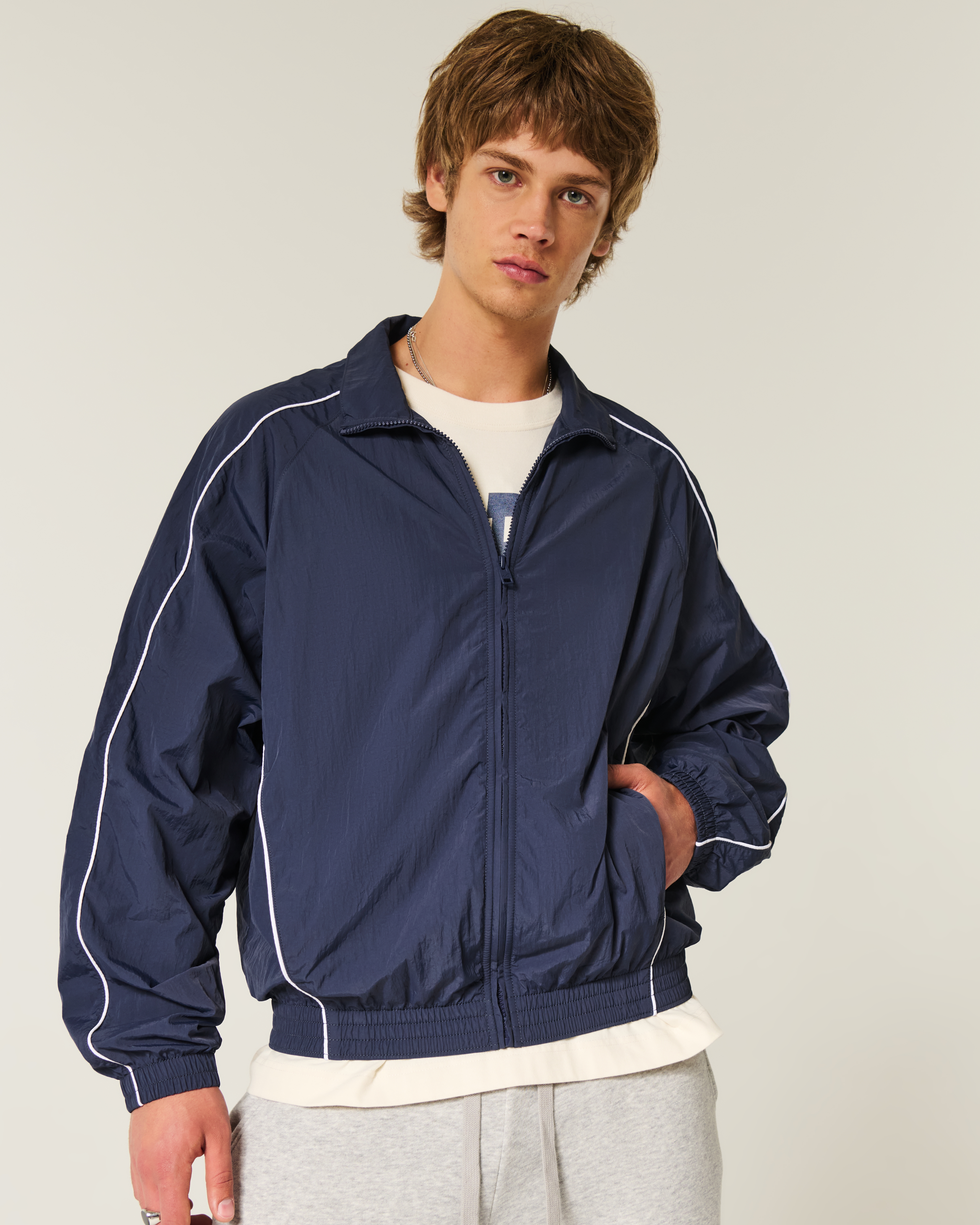 Zip-Up Windbreaker Jacket