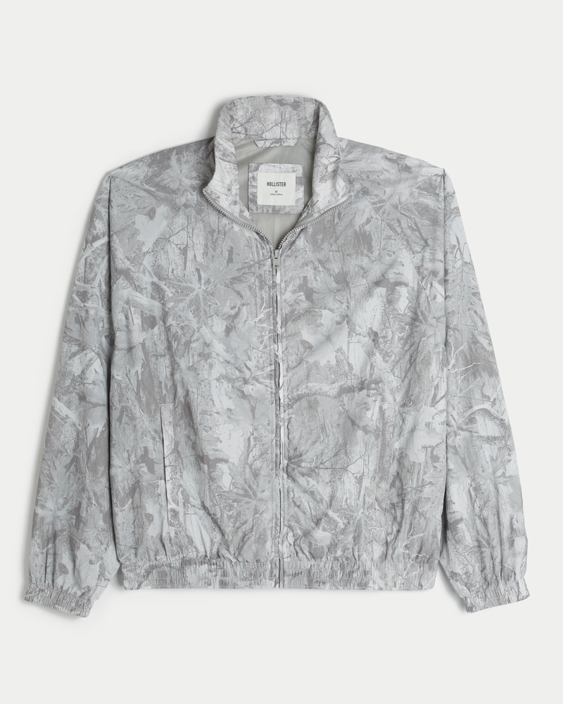 Camo Zip-Up Windbreaker Jacket