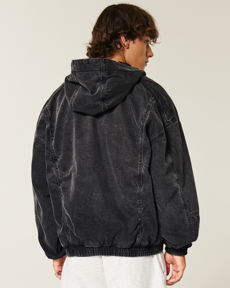 Washed Black Denim Skater Jacket